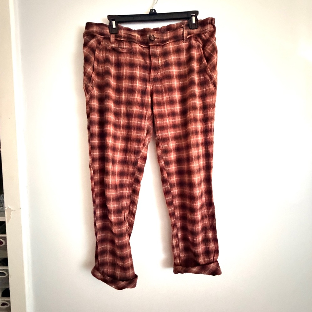 Red/Burgundy Plaid Pants